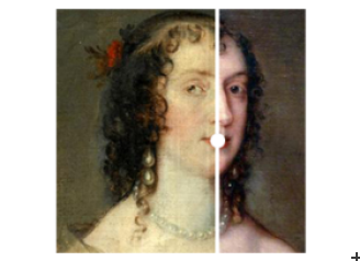 Olivia Boteler Porter before and after restoration. Slide to compare before / after versions.