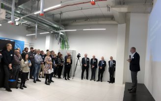 Hans Müller Pedersen, Director General of the Danish Agency for Science and Higher Education, says a few words at the launch of the server room at ESS Data Management and Software Centre situated in Copenhagen. Credit ESS