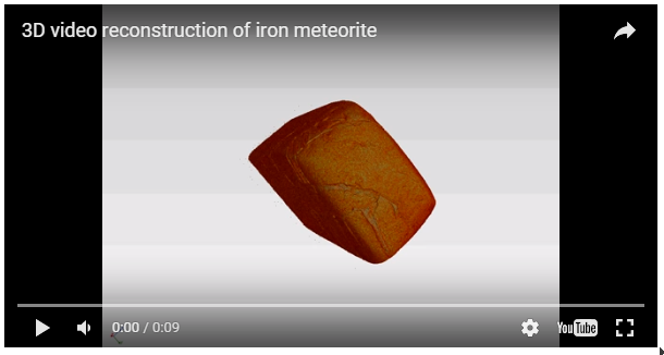 3D video reconstruction of iron meteorite